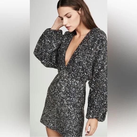 Retrofete Aubrielle Sequin Mini Dress (6) - Picture 1 of 12
